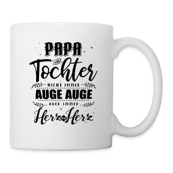 Papa und Tochter immer Herz an Herz - Tasse - Weiß - Rechts