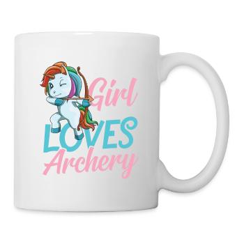 Niedliches Einhorn Pfeil Bogen für eine - Tasse - Weiß - Rechts