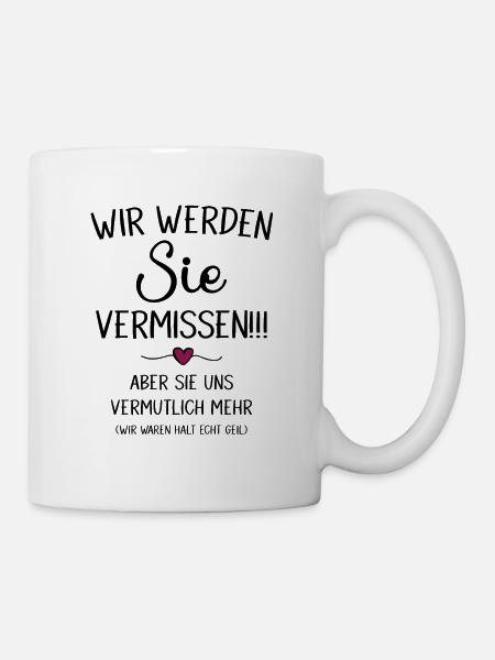 Wir werden Sie Vermissen Abschiedsgeschenk - Tasse - Weiß