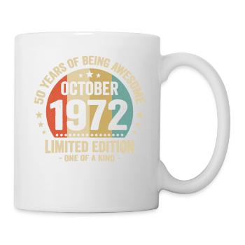 50 Jahre Großartigkeit seit Oktober 1972 - Tasse - Weiß - Rechts