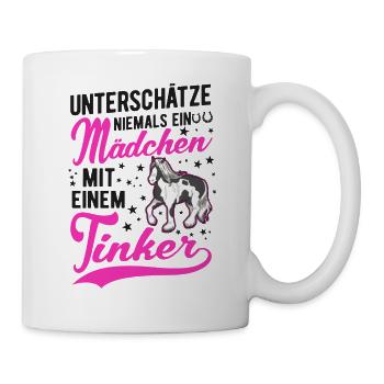 Unterschätze niemals ein Mädchen mit einem Tinker - Tasse - Weiß - Rechts