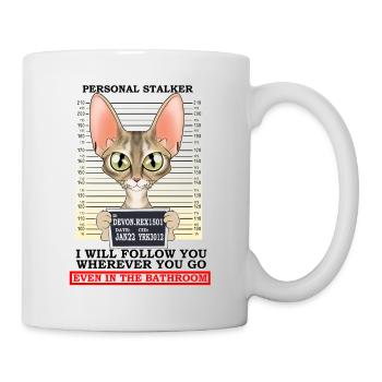 Devon Rex Cat I Cat Lover I Harceleur personnel - Mug blanc - blanc - Droite