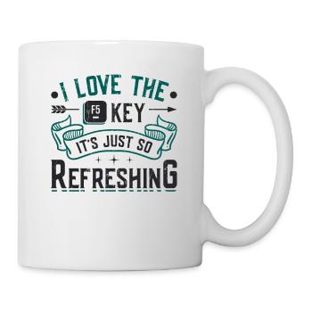 F5 key is refreshing, funny web designer - Mug - white - Right