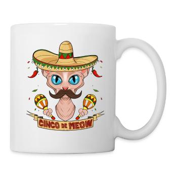 Cinco de Mayo Sphynx Cat Cinco de Meow I Sombrero - Tasse - Weiß - Rechts