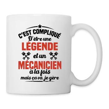 Legende et Mécanicien, Humour Cadeau Mécanicien - Mug blanc - blanc - Droite