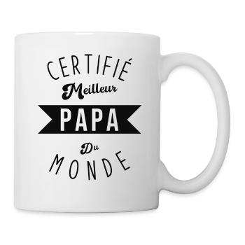 Certifié Meilleur Papa du Monde - Mug blanc - blanc - Droite