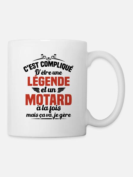 Legende et Motard, Cadeau Motard - Mug blanc - blanc