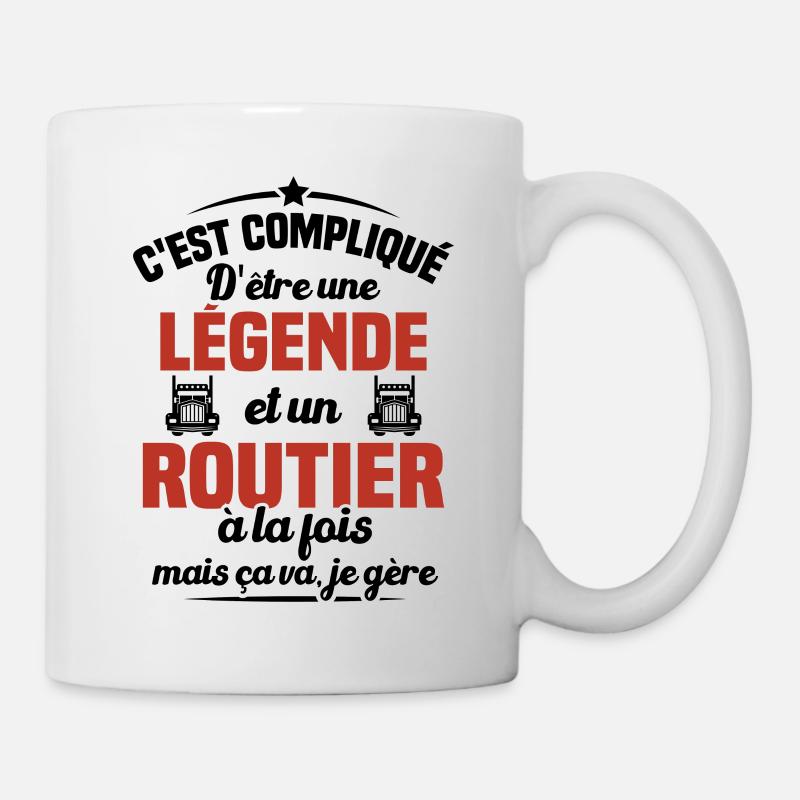 Legende et Routier, Cadeau chauffeur routier - Mug blanc - blanc