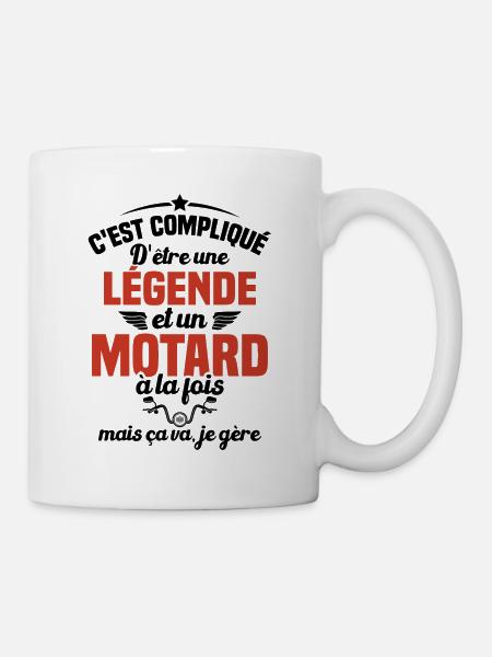 Legende et Motard, Humour Cadeau Motard - Mug blanc - blanc