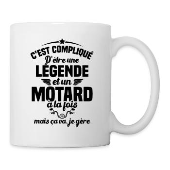 Legende et Motard, Humour Cadeau Motard - Mug blanc - blanc - Droite