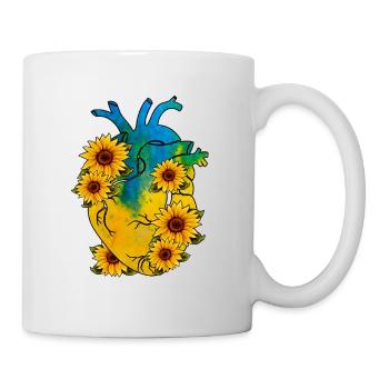 Herz für die Ukraine PEACE no war - Tasse - Weiß - Rechts