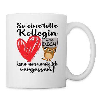 Wir werden dich vermissen Kollegin - Jobwechsel - Tasse - Weiß - Rechts
