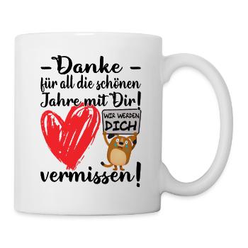 Danke & alles Gute im neuen Job - Zum Abschied - Tasse - Weiß - Rechts