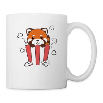 Red Panda Popcorn Time jeu de mots amusant - Mug blanc - blanc - Droite