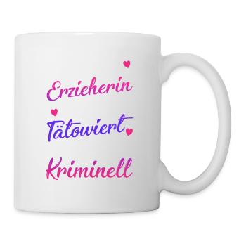Erzieherin Und Tätowiert - Tasse - Weiß - Rechts