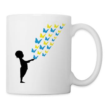 Butterflies Ukraine Peace Peace war Europe - Mug - white - Right