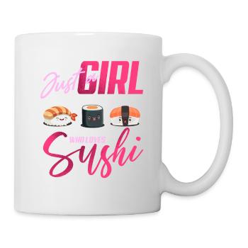 Juste une fille qui aime les sushis drôles de riz japonais - Mug blanc - blanc - Droite