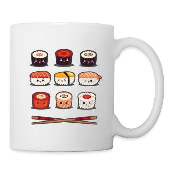 Happy Sushi Food Cool Japanese Food Lover Spaß - Tasse - Weiß - Rechts