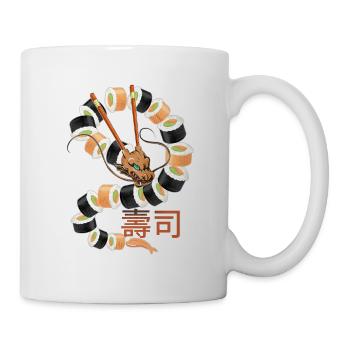 Drôle Sushi Dragon Cool Japonais Sushi Riz Humour - Mug blanc - blanc - Droite