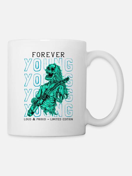 Skeleton Guitariste Guitariste Guitariste Rock Musique - Mug blanc - blanc