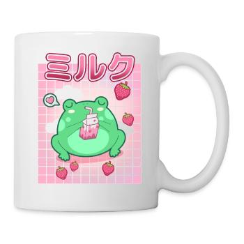 Funny Frog strawberry milk Cool Amphibian Lover - Mug - white - Right