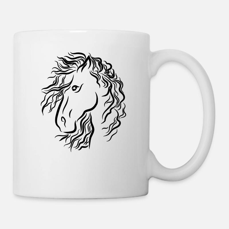 Impressionnant cheval graphique équitation, équitation - Mug blanc - blanc