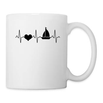 Battement de cœur de voile - Mug blanc - blanc - Droite