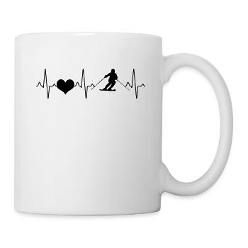Battement de cœur de ski - Mug blanc - blanc - Droite