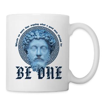 Marcus Aurelius Stoic Waste No Time Be A Good Man - Tasse - Weiß - Rechts