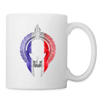 Spartan Helmet France Flag - Mug - white - Right