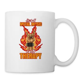 La musique heavy metal est ma thérapie - Mug blanc - blanc - Droite