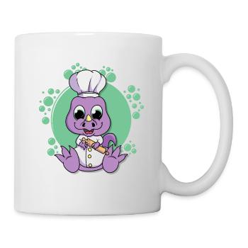 Chemise bébé dinosaure, chemise de cuisine dinosaure, mignonne - Mug blanc - blanc - Droite