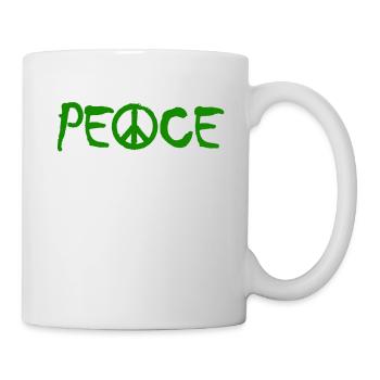 PEACE - with the A as a peace symbol Peace sign - Mug - white - Right