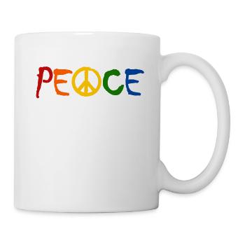 PEACE - with the A as a peace symbol Peace sign - Mug - white - Right
