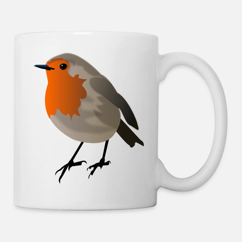 Rotkehlchen - Tasse - Weiß