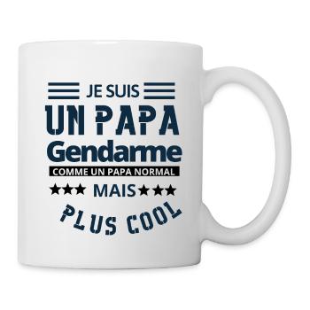UN papa GENDARME - cadeaux papa - Mug blanc - blanc - Droite