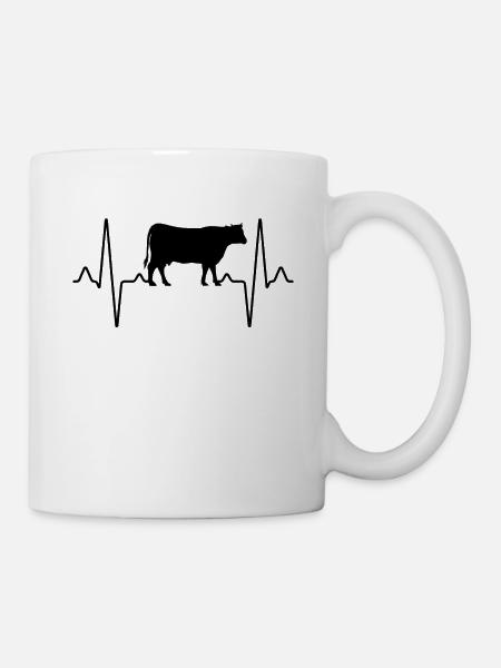 Kuh Rind Herzschlag - Tasse - Weiß