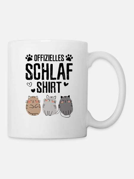 Offizielles Katzen Schlafanzug - Tasse - Weiß