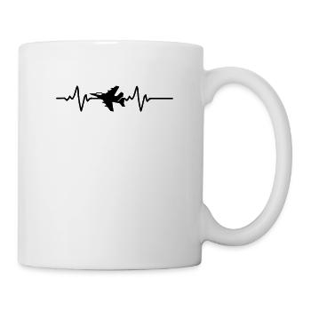 Jet Fighter Jet Silhouette Pilot Crew - Flying - Mug - white - Right