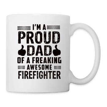 Chez un fier papa Oa Freaking Pompier génial - Mug blanc - blanc - Droite