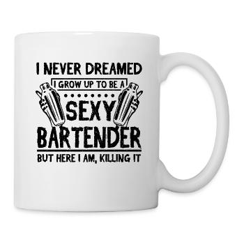 Sexy Bartender - Tasse - Weiß - Rechts