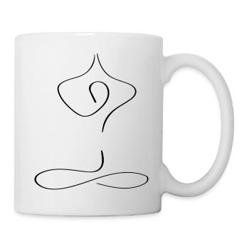 Yoga Line Art - Minimalistisch - Tasse - Weiß - Rechts