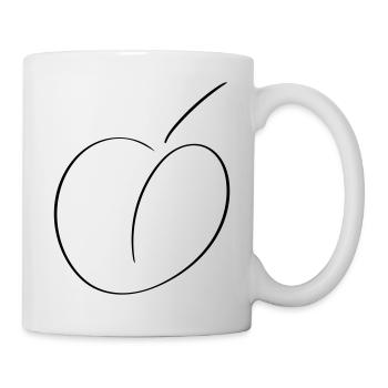 Peach Line Art - Minimalist - Mug - white - Right