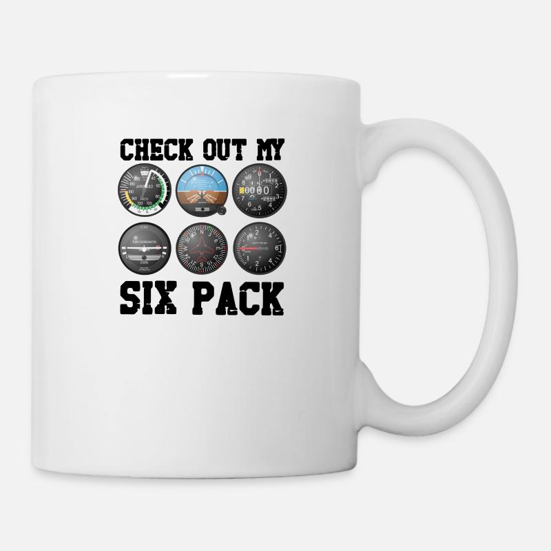 Pilot Aviation Check Out My Six Pack Airplane - - Mug - white