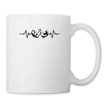 Arm Wrestling Heartbeat Design Arm Wrestle - - Mug - white - Right