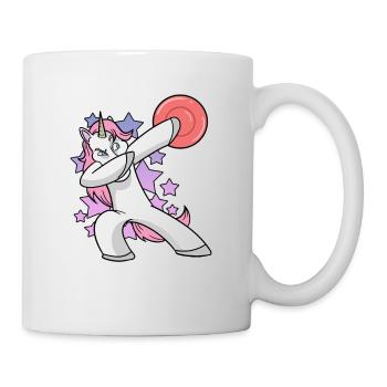 Dabbing Einhorn Frisbee Golf Disc Golf - Tasse - Weiß - Rechts