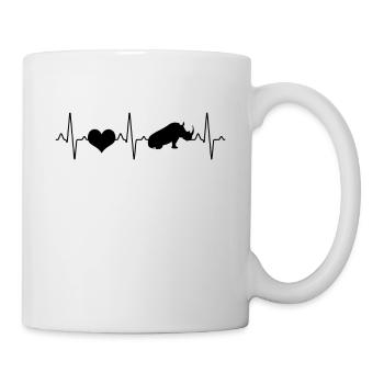 Nashorn Herzschlag - Tasse - Weiß - Rechts