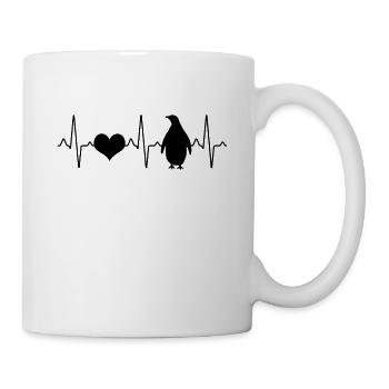 Pinguin Herzschlag - Tasse - Weiß - Rechts