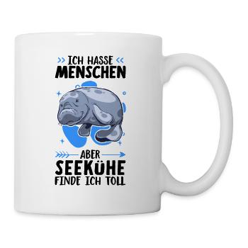 Seekühe finde ich toll Seekuh Meeressäuger - Tasse - Weiß - Rechts