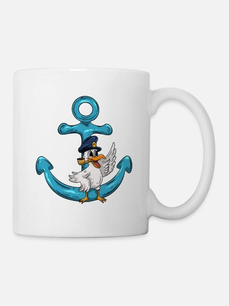 Kapitein Seagull Anker - Mok - wit